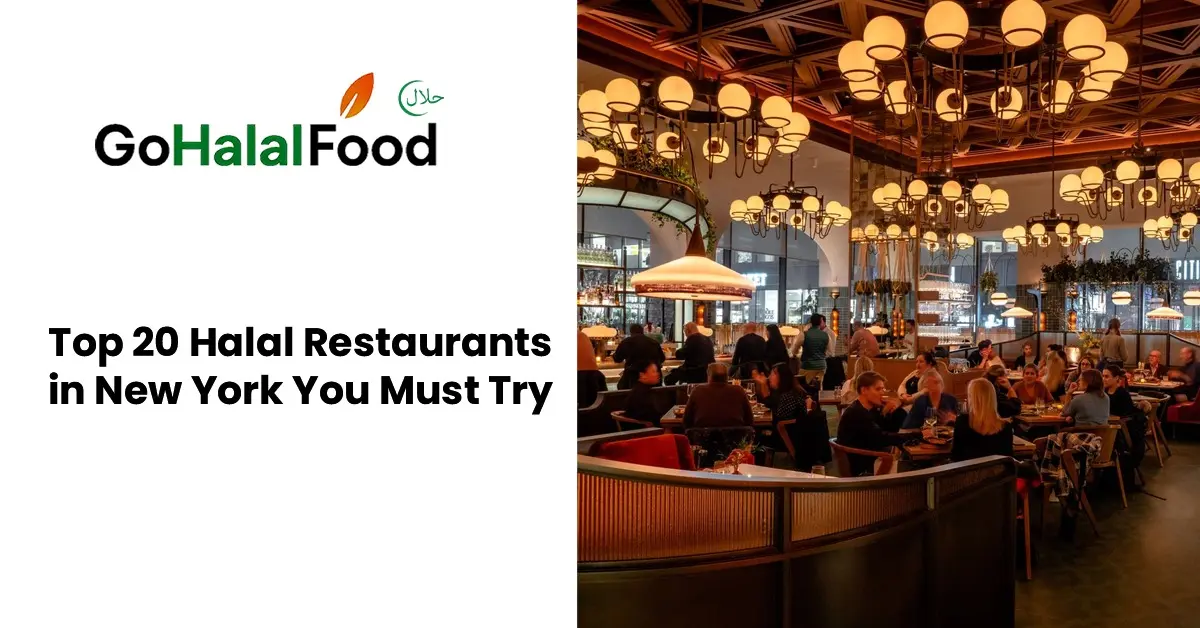 Busy halal restaurant interior in New York showcasing popular halal dining spots atmosphere crowds lighting and authentic food culture